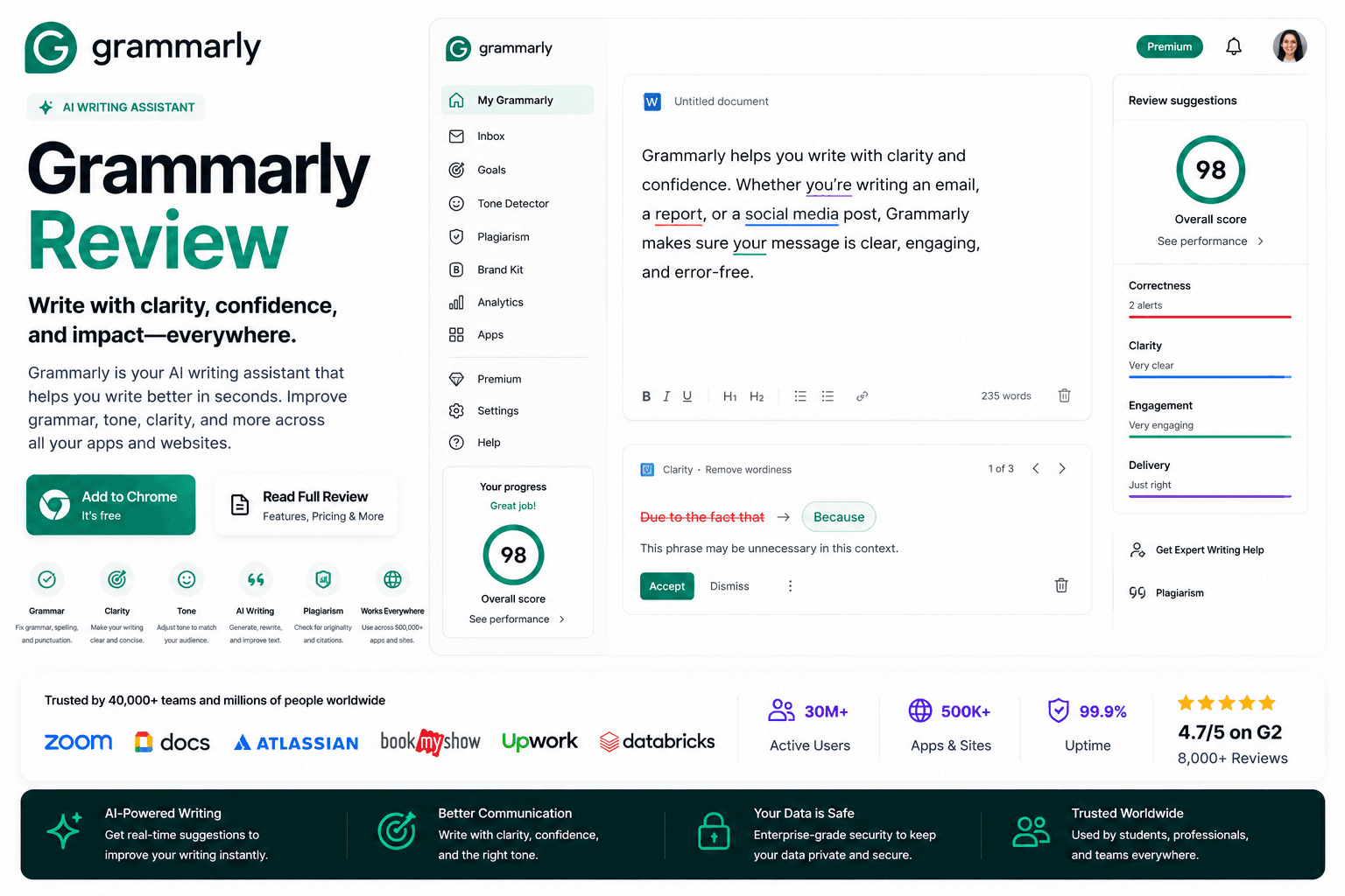 Grammarly application screenshot