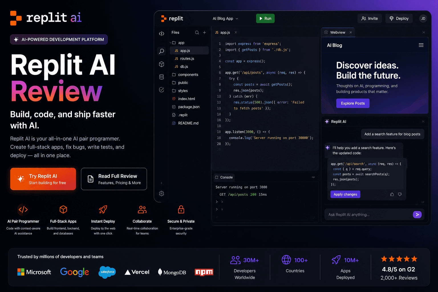Replit AI application screenshot