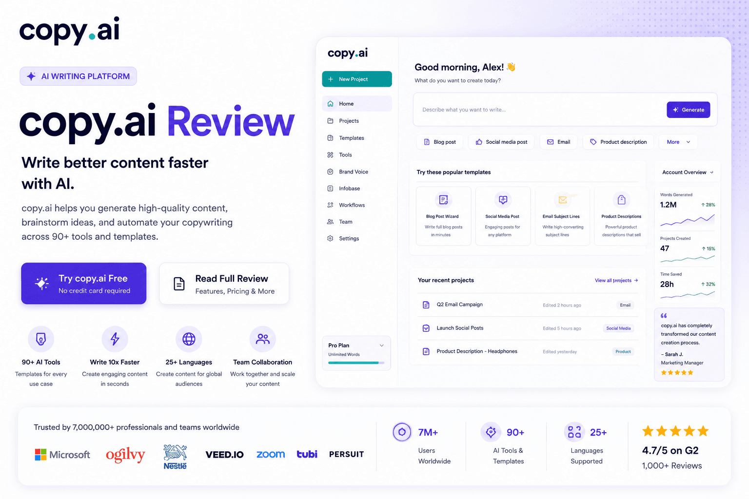 Copy.ai application screenshot